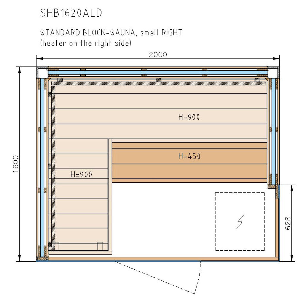 Design della cabina Harvia Sauna Block.