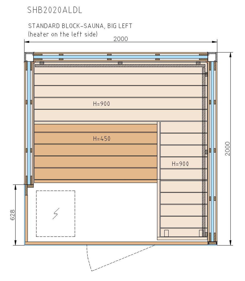 Design della cabina sauna Harvia Block