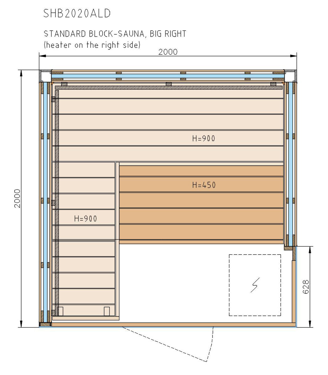 Design della cabina sauna Harvia Block