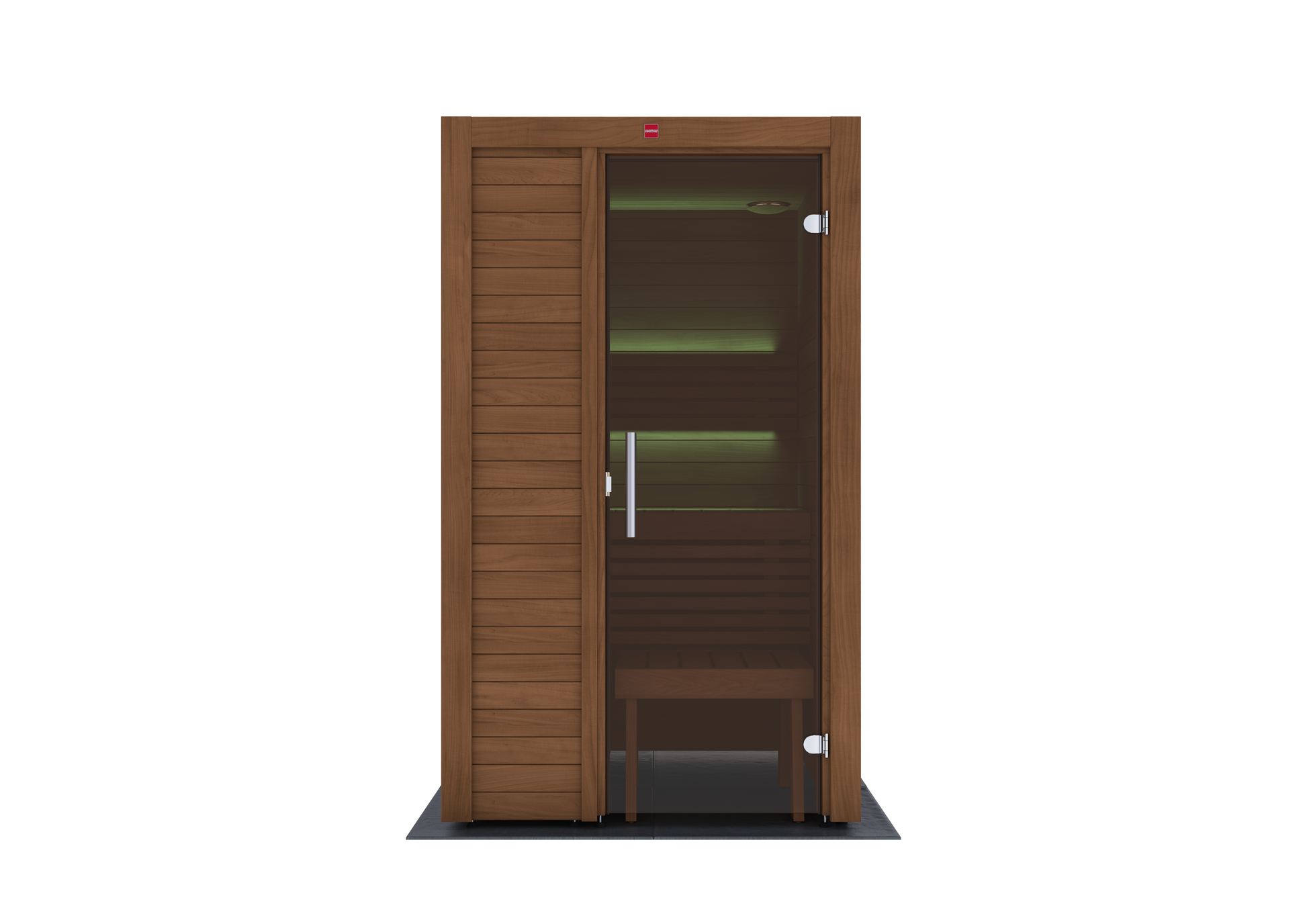 Sauna in legno Utu con porta in vetro