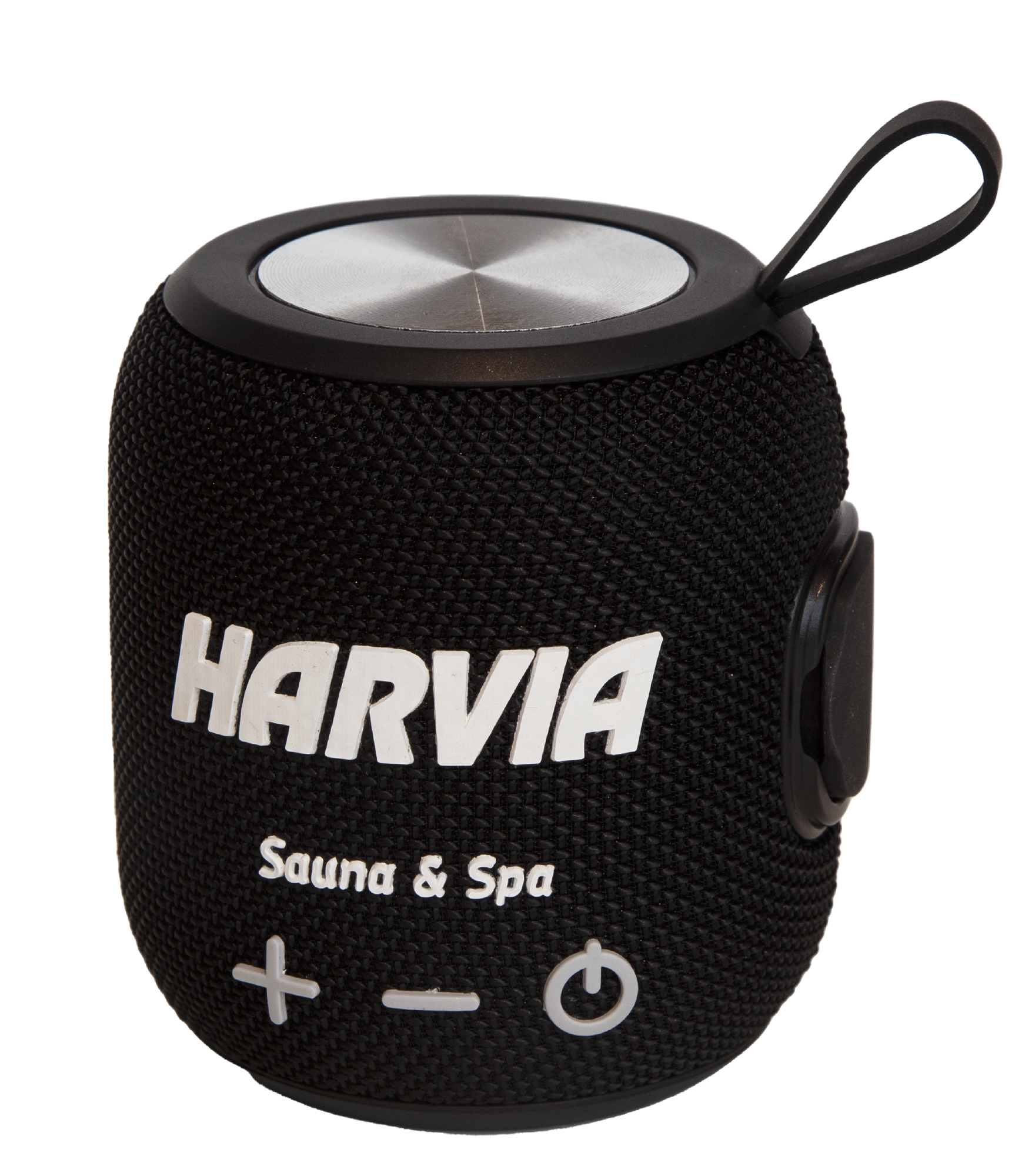 Diffusore per sauna Bluetooth Harvia con testo bianco.