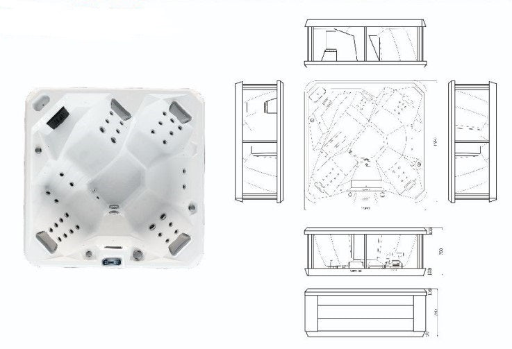 Jacuzzi Hydra 200, vasca idromassaggio compatta.