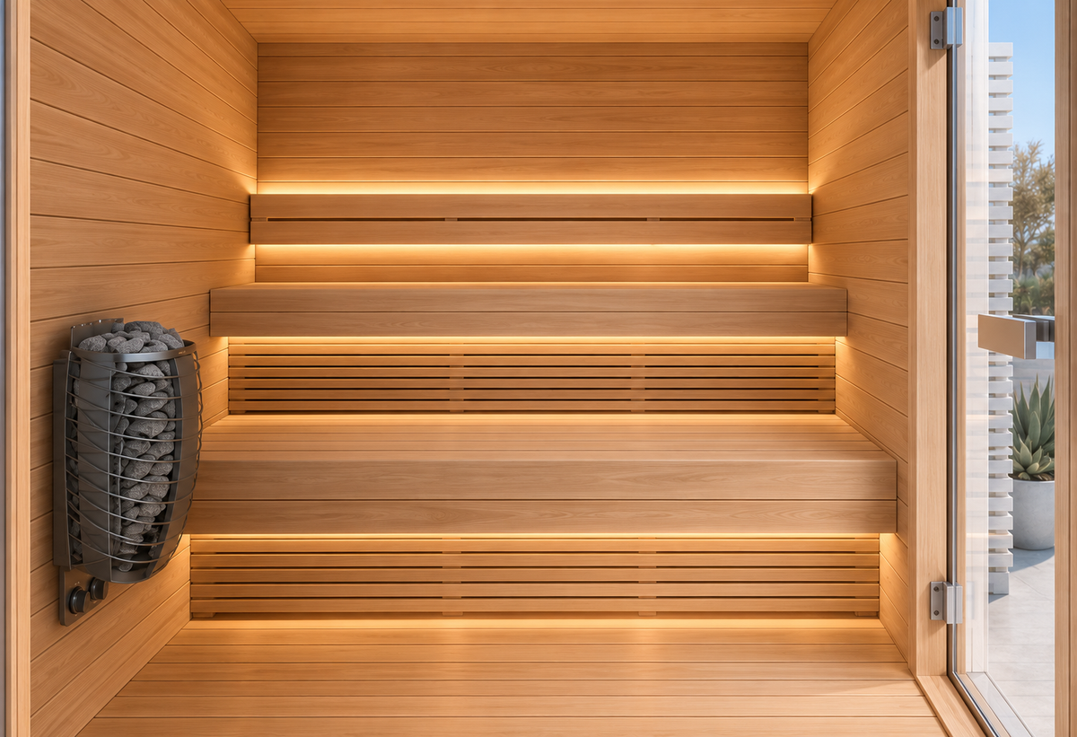 Interno e panche in ontano europeo