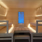 Cariitti Linear LED 2m installato in una sauna con panche in legno.