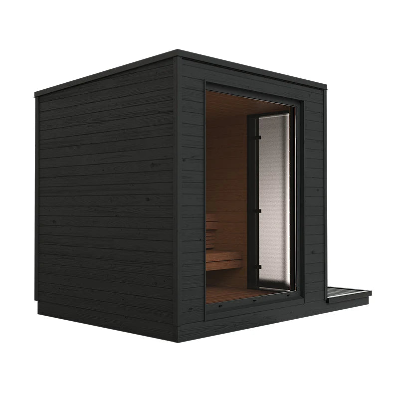 Sauna elettrica KUUT - Premium M con porta e finestra a vista.