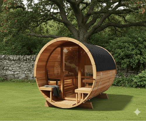 Outdoor Sauna Barrel 280 Deluxe - Saunamo