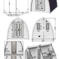 Saunamo Diagramma di Pod, un'innovativa sauna in legno.