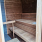 Saunamo Sauna Cubus con panche in legno.