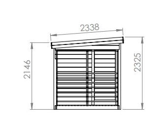 Saunamo Design della sauna Terrazza Deluxe con facciata vetrata.