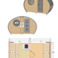 Saunamo Sauna esterna Hobbit 195 in legno con design rustico e curvo.